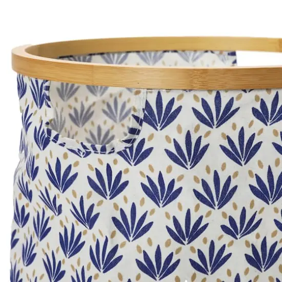 Household Essentials Krush Bamboo Rimmed Hamper (Round, Blue) {6}