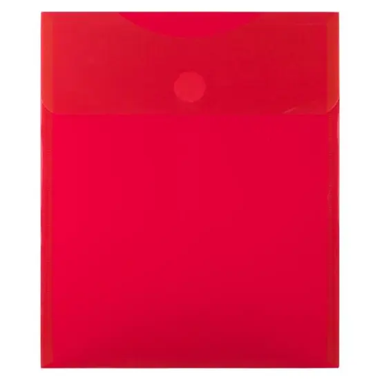 JAM Paper VELCRO&reg; Closure 9.75" x 11.5" Open End Envelopes, 12ct. Red {1}
