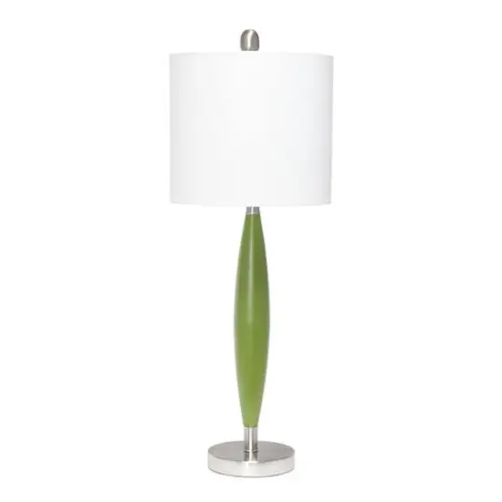 Lalia Home 27" Stylus Table Lamp with White Fabric Shade Green {1}