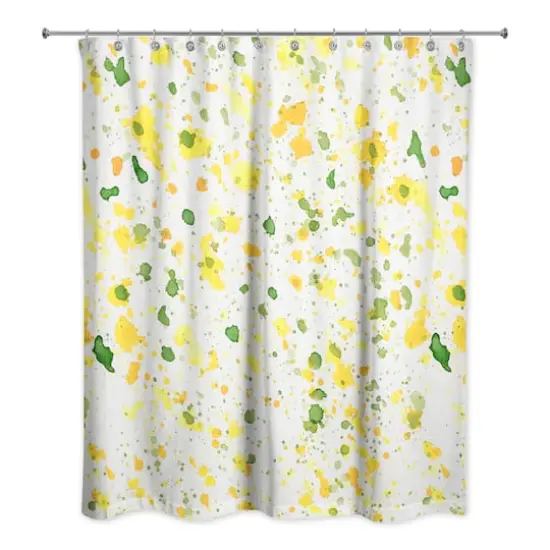 Speckled Shower Curtain Yellow and Green {1}