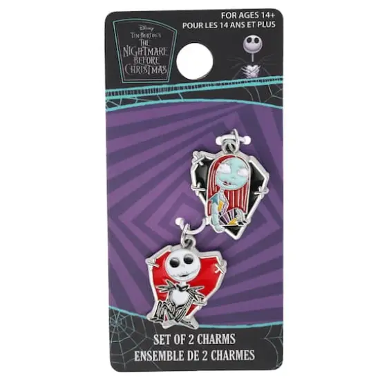 The Nightmare Before Christmas Sally & Jack 2-Piece Enamel Charm Set {4}