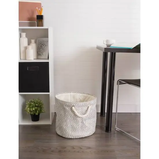 DII&reg; Large Round Geo Diamond Paper Bin Gray {4}
