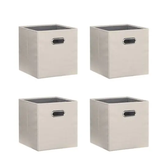 SunnyPoint 10.5" Storage Bin, 4ct. Cream {1}