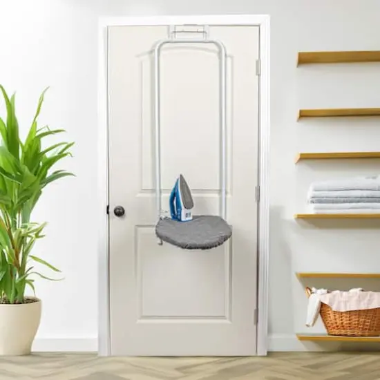 Household Essentials Charcoal & White Over the Door Ironing Board {3}