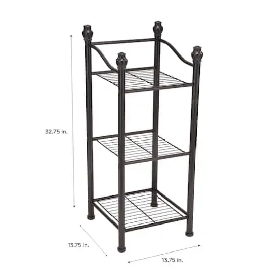 Organize It All 30" Belgium Oil Rubbed Bronze 3-Tier Shelving Tower {5}