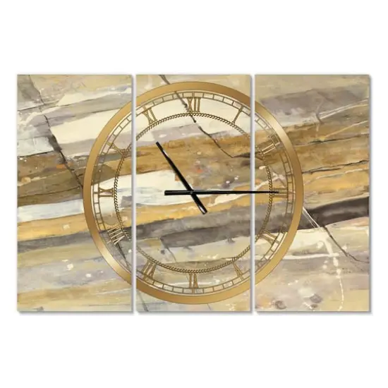 Designart 'Fire And Ice Minerals V Modern Multipanel Wall Clock {1}