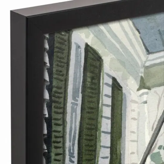 Patriotic Front Porch Golden Black Framed Canvas {4}