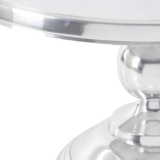 30" Silver Aluminum Traditional Coffee Table {4}