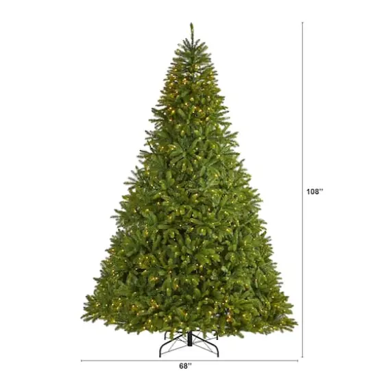 9ft. Pre-Lit Sierra Spruce Artificial Christmas Tree, Clear LED Lights {8}