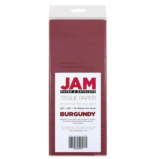 JAM Paper 20" x 26" Tissue Paper, 2 Packs of 10 Sheets Burgundy {6}