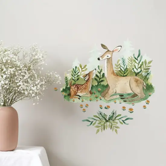 RoomMates Mama & Baby Woodland Deer Peel & Stick Giant Wall Decal Set {4}
