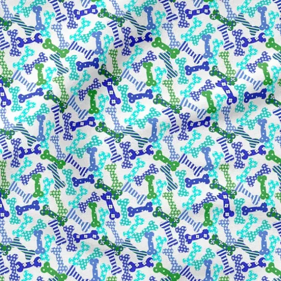 Fabric Editions White Puppy Bones Cotton Fabric {5}
