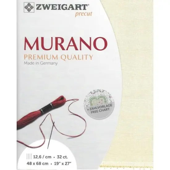 Zweigart&reg; Murano Precut 32 Count Premium Fabric, 18" x 27" Soft Cream {1}