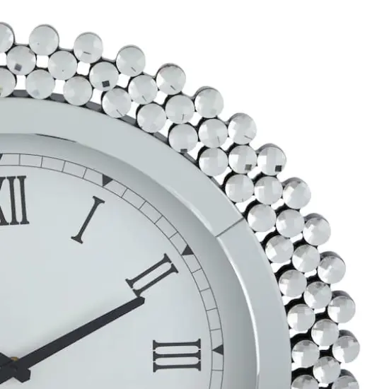 Silver MDF Glam Wall Clock, 20" x 2" x 20" {4}