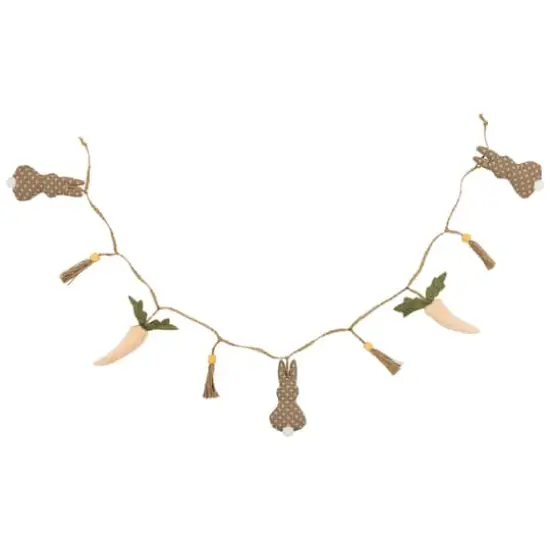 4ft. Beige & White Carrot & Plush Easter Bunny Garland {5}