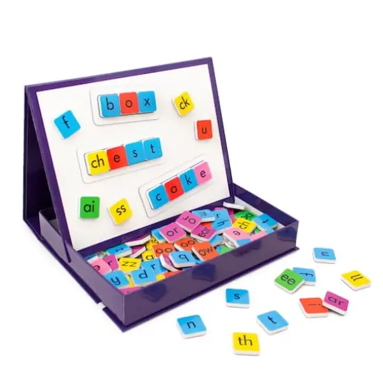Junior Learning&reg; Rainbow Phonics Tiles with Built-In Magnetic Board Educational Learning Set {1}