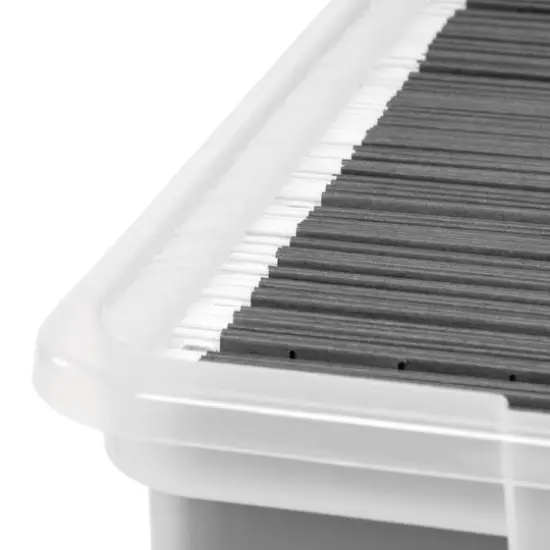 IRIS Pink & Clear Snap Tight Plastic File Organizer Box, 4ct. {14}