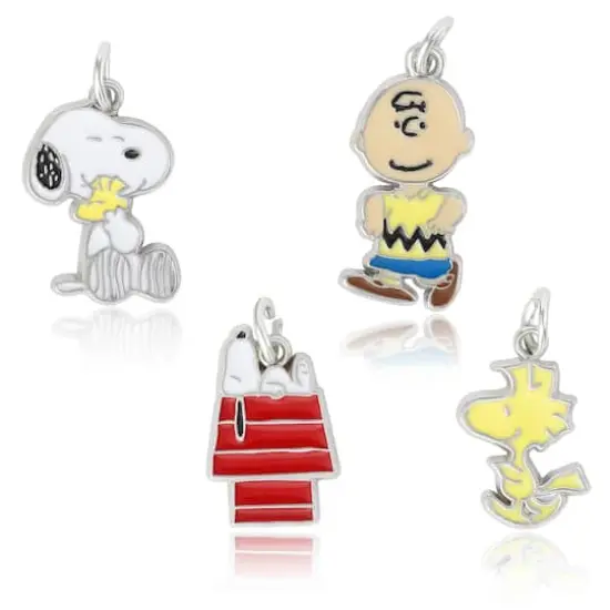 Peanuts&reg; Snoopy & Charlie Brown 4-Piece Enamel Charm Set {1}