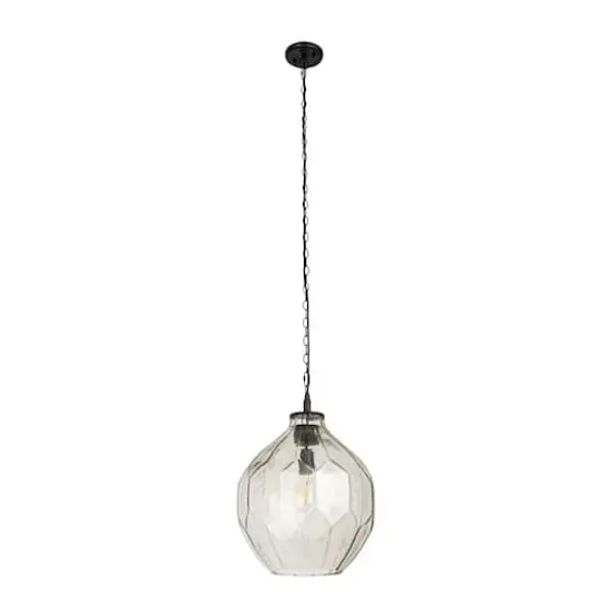 Hello Honey&reg; Matte Black Oversized Geometric Glass Ceiling Light {1}