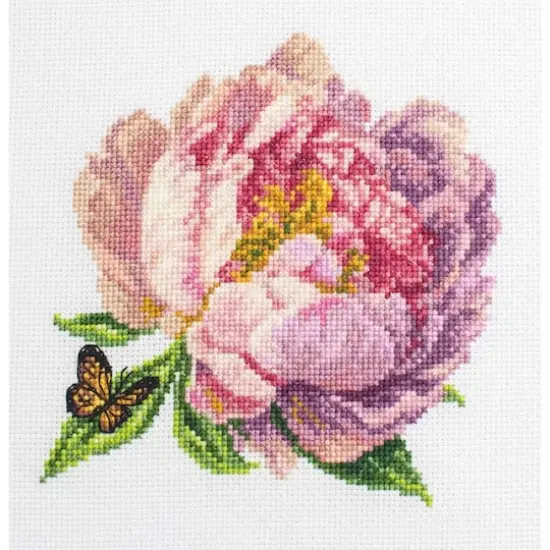 Luca-S Rozella Peony Counted Cross Stitch Kit with Display Hoop {3}