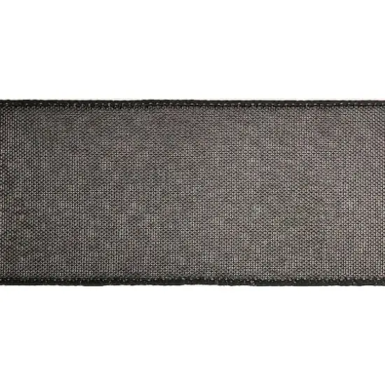 2.5" x 25ft. Faux Linen Wired Ribbon by Celebrate It&reg; Black {5}