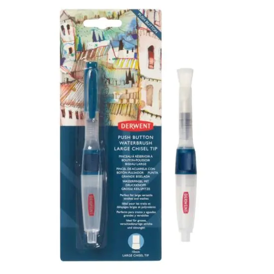 Derwent&reg; Large Chisel Tip Push Button Waterbrush {4}