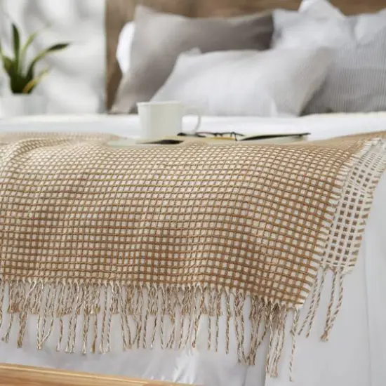 DII&reg; Stone & White Waffle Knit Throw {6}