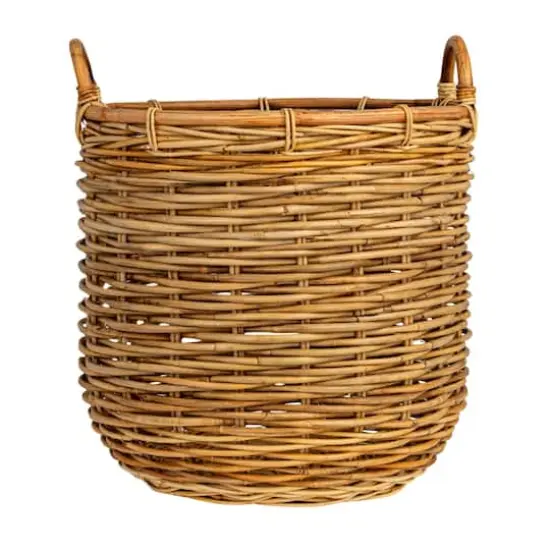 Hello Honey&reg; Natural Brown Hand Woven Rattan Basket Set with Handles {9}