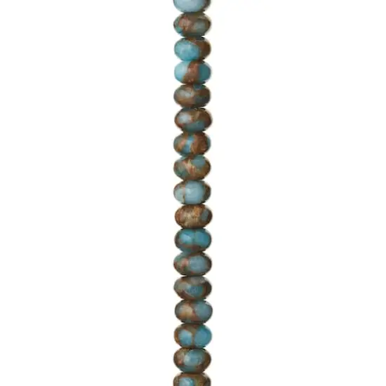 Light Blue Impression Jasper Rondelle Beads, 8mm by Bead Landing&reg; {1}