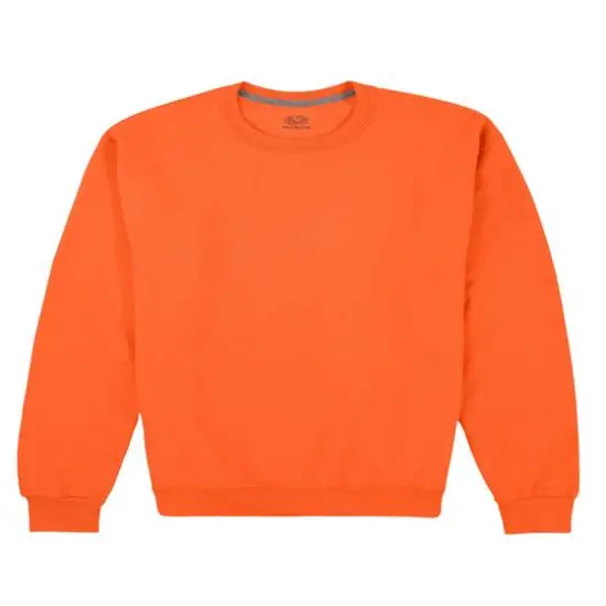 Fruit of the Loom Eversoft Fleece Crew SweatshirtSafety Orange {1}