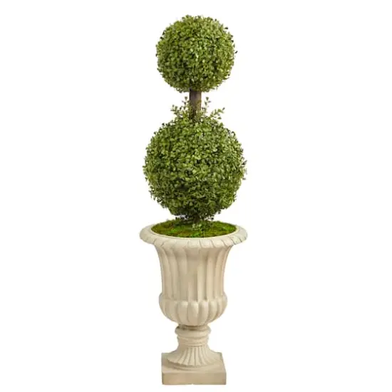 4ft. Double Boxwood Topiary Tree in Sand Finished Urn {1}