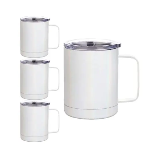 Craft Express White Glitter Sublimation Cups, 4ct. {3}