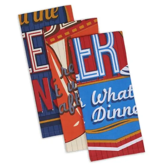 DII&reg; Retro Beer Print Dishtowel Set {1}