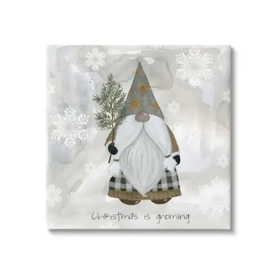 Stupell Industries Christmas Is Gnoming Holiday Pattern Canvas Wall Art {1}