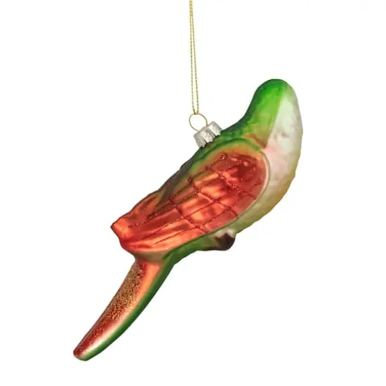 Yellow and Red Matte Parrot Glass Ornament {5}