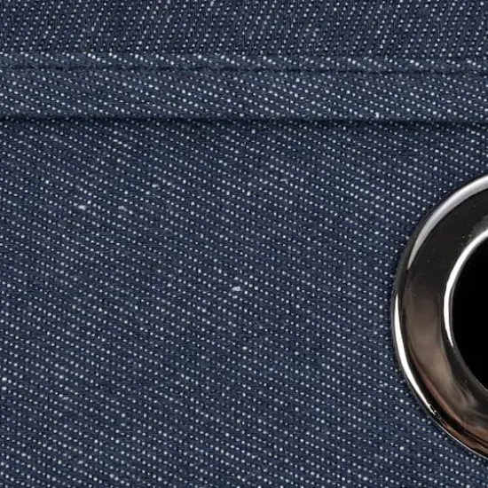 Household Essentials 11.5" Denim Blue Collapsible Cotton Blend Cube Storage Box with Lid, 2ct. {8}