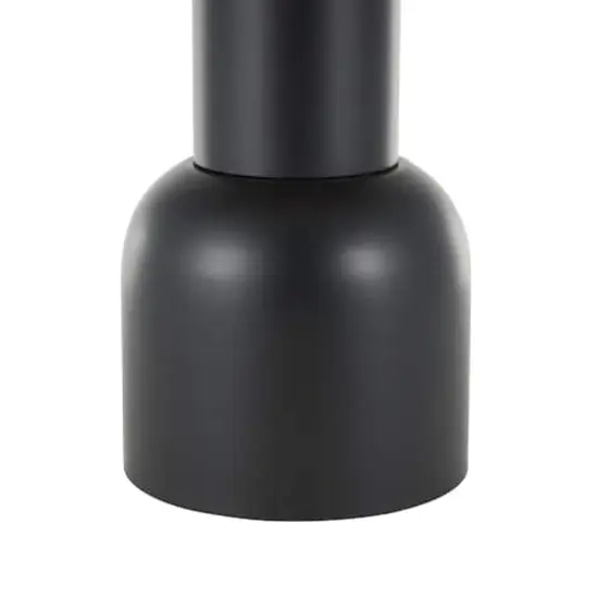 20" Black Metal Handmade Pedestal Accent Table with Brown Rattan Tabletop {6}