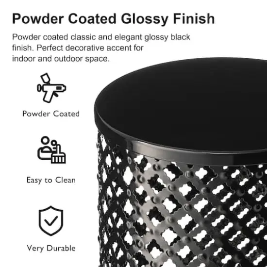 Glitzhome&reg; Multifunctional Metal Garden Stool Set Black {8}