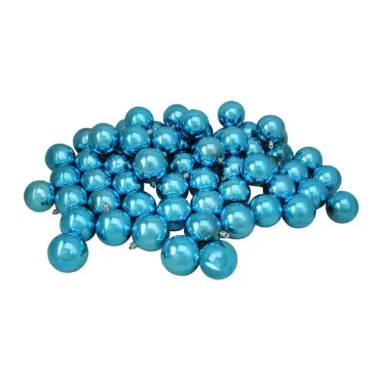 60ct Shiny Turquoise Blue Shatterproof Ball Ornaments {3}