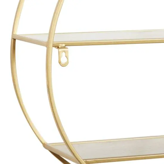 CosmoLiving by Cosmopolitan Gold Metal Contemporary Wall Shelf, 18" x 30" x 6" {7}