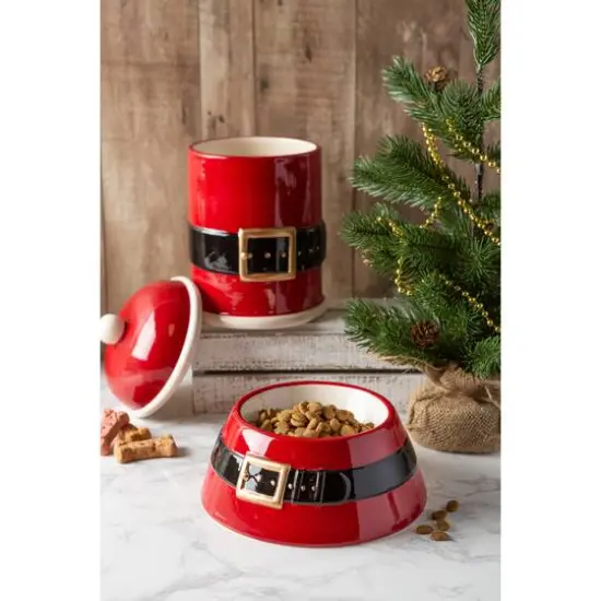 DII&reg; 10" Santa Belt Pet Treat Canister {4}