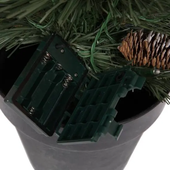 4-Piece Pre-Lit Artificial Christmas Tree, Wreath & Garland Set, Warm White LED Lights {8}