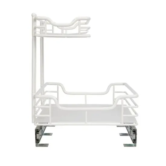 Household Essentials Glidez 2-Tier Cabinet Organizer White {8}