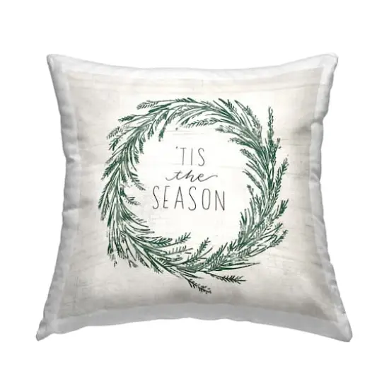 Stupell Industries Tis The Season Wreath Throw Pillow {1}