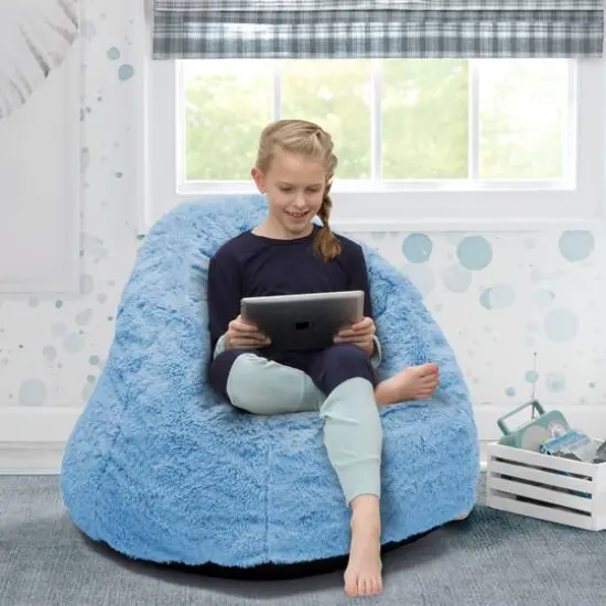 Delta Children 27" Cozee Fluffy Chair Blue {4}
