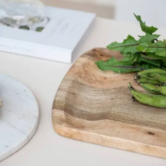 Hello Honey&reg; 18" Natural Culinary Craftsman Mango Wood Cheese & Cutting Board {6}