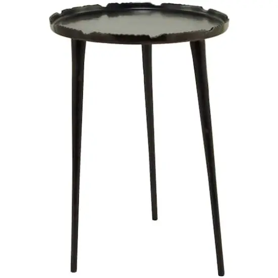 21" Aluminum Accent Table with Tray Top Black {5}