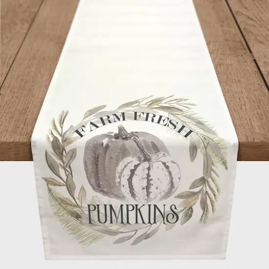 72" Pumpkins In Wreath Table Runner {4}