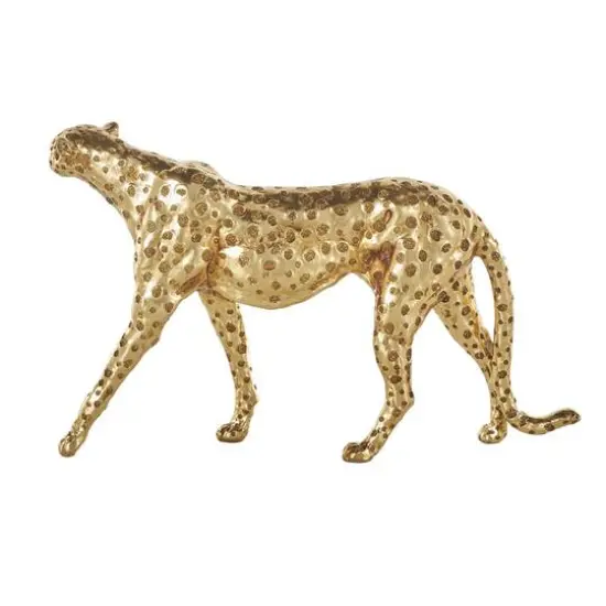 17" Long Gold Walking Cheetah Sculpture  {8}