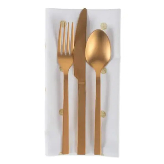 DII&reg; White & Gold Metallic Polka Dot Napkin, 4ct. {5}